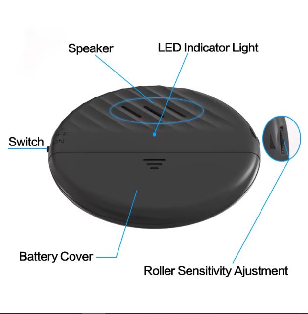 125DB Loud Window Alarm - Glass Break Sensor with Adjustable Sensitivity, Ultra Slim Design, Low Battery Indicator, Easy Peel and Stick Installation, No Wiring Needed